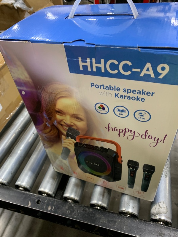 Photo 1 of Karaoke Machine with 2 Wireless Microphones,Portable Karaoke Machine for Adults & Kids,Karaoke Microphone with PA System,Karaoke Speaker Supports for TWS,USB,FM,REC,AUX in,TF Card