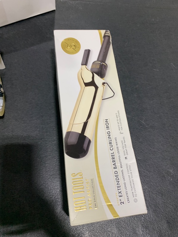 Photo 1 of HOT TOOLS 24K Gold Professional 2" Extended Barrel Curling Iron with Clamp for Loose Curls - 24K Gold Technology for Long-Lasting Results & Longer Barrel for Easy Styling