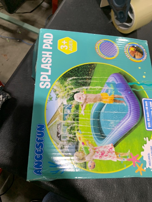 Photo 1 of Ancesfun 65" Sprinkler & Splash Pad for Kids, Large Outdoor Mermaid Sprinklers Play Mat Summer Water Play Toys Inflatable Sprinkler Pad, Fun Play Pool for Toddlers Babies Over 3 Years Boys Girls