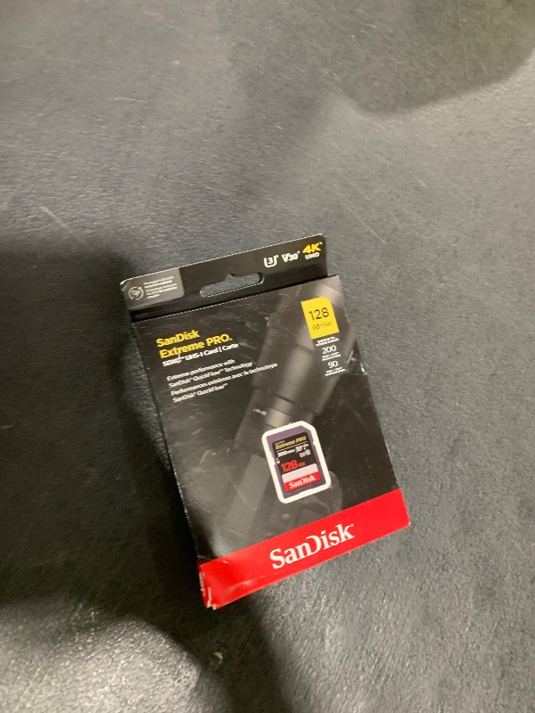 Photo 1 of SanDisk 128GB Extreme PRO SDXC UHS-I Memory Card - C10, U3, V30, 4K UHD, SD Card - SDSDXXD-128G-GN4IN