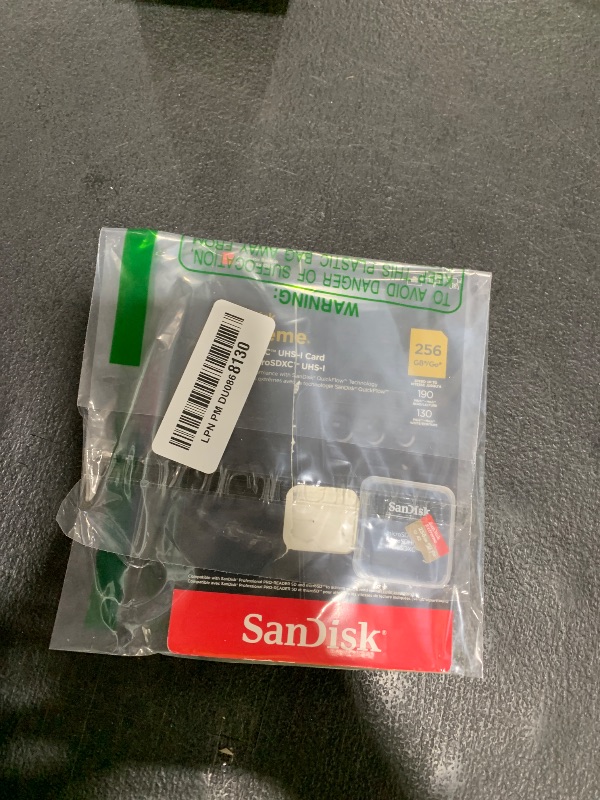 Photo 1 of SanDisk 256GB Extreme microSDXC UHS-I Memory Card with Adapter - Up to 190MB/s, C10, U3, V30, 4K, 5K, A2, Micro SD Card - SDSQXAV-256G-GN6MA