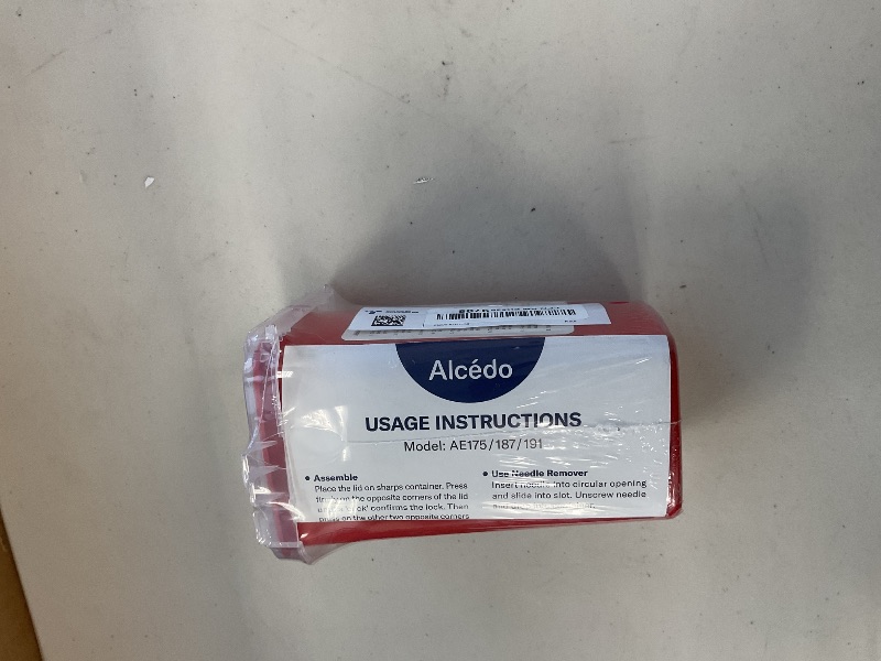 Photo 1 of Alcedo Sharps Container for Home Use 1 Quart (1-Pack) | Biohazard Needle and Syringe Disposal | Small Portable Container for Travel and Professional Use