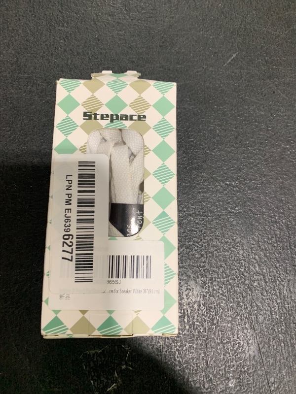 Photo 1 of Stepace [2 Pairs Flat Shoe Laces for Sneakers 5/16" Width 30"-72" Length 26 Color Shoelaces White 36"(91 cm)