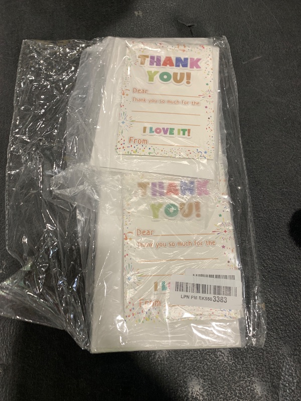 Photo 1 of Vusnud 72Pcs Kids Thank You Cards, Fill in The Blank Thank You Notes with Envelopes from Teacher for Birthday (4x6 In)