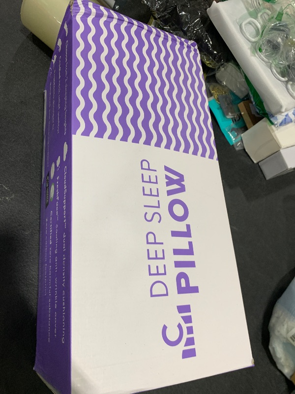 Photo 1 of C CUSHION LAB Deep Sleep Pillow, Patented Ergonomic Contour Design for Side & Back Sleepers, Orthopedic Cervical Shape Gently Cradles Head & Provides Neck Support & Shoulder Pain Relief - Calm Grey