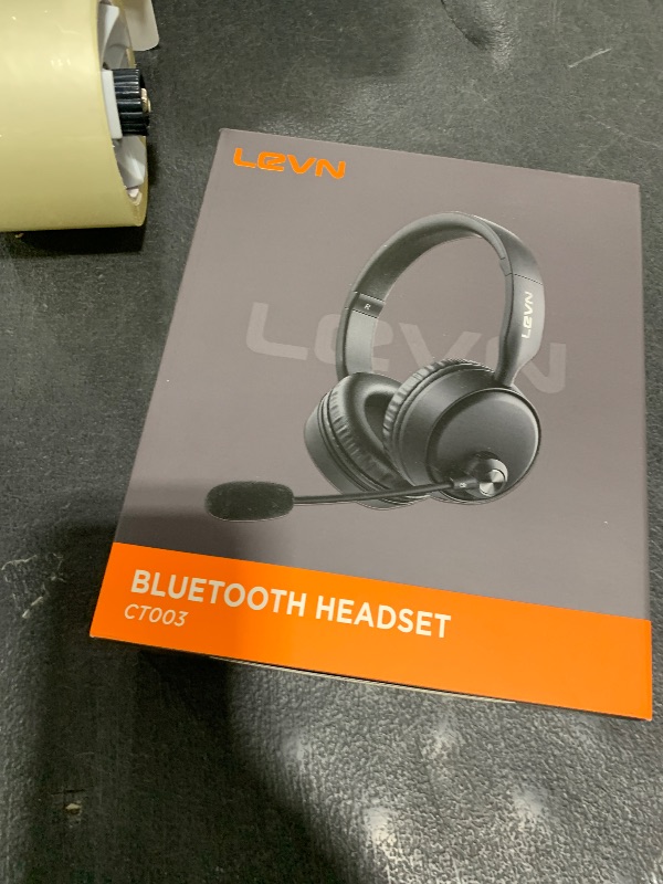 Photo 1 of LEVN Wireless Headset, Wireless Headset with Mic for Work, AI Noise Cancelling, 65 Hrs Working Time, Bluetooth Headphones with Microphone from Home/Computer/Call Center/Teams
