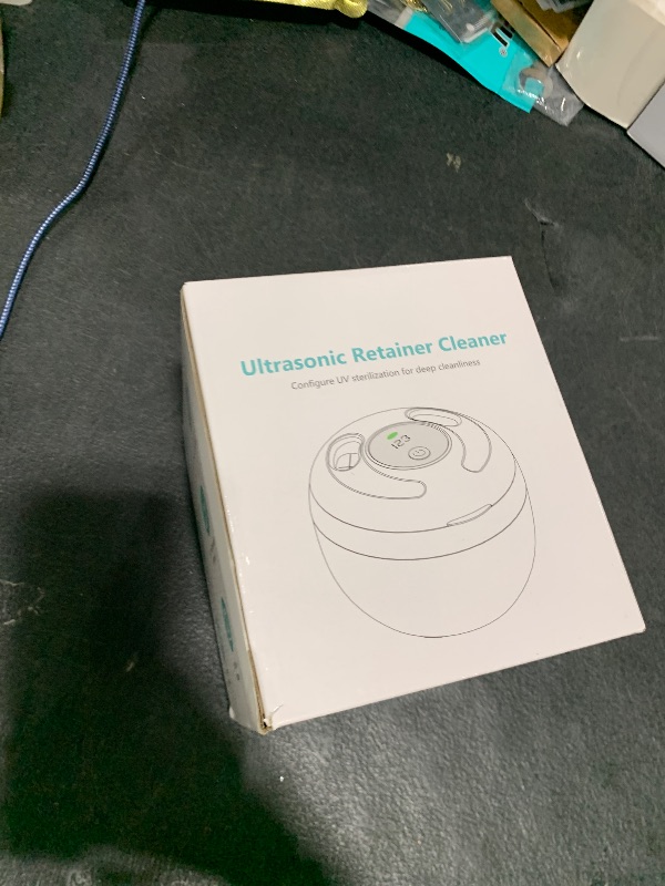 Photo 1 of Dental Ultrasonic Retainer Cleaner Machine: 45kHz Dental Cleaning Pod for Denture, Mouth Guard, Night Guard, Aligner, Braces, Toothbrush Head & Jewelry, UV Cleaner with Digital Timer & 4 Modes, Black