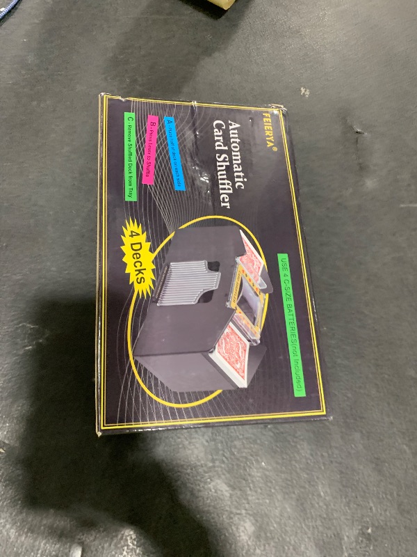 Photo 1 of FEIERYA Automatic Card Shuffler 4 Deck,Battery-Operated Electric UNO Poker Shuffler,Playing Card Shuffler for Home Card Game,Travel