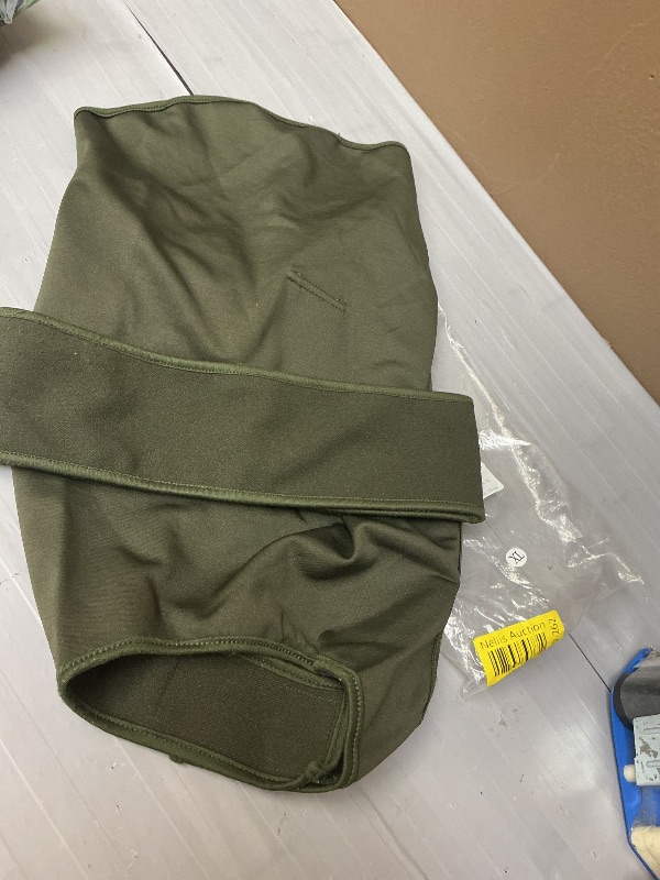 Photo 1 of Dark olive green Caslfuca Dog Anxiety Vest Calming Jacket for Small Medium Large Dogs, Dog Shirt Wrap for Indoor Outdoor Fireworks, Thunder, Travel, Separation