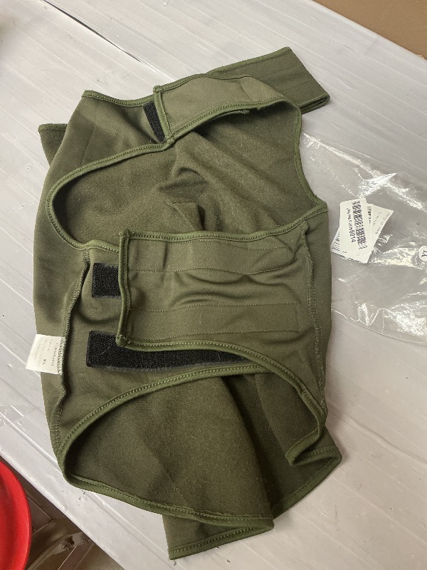 Photo 1 of Dark olive green Caslfuca Dog Anxiety Vest Calming Jacket for Small Medium Large Dogs, Dog Shirt Wrap for Indoor Outdoor Fireworks, Thunder, Travel, Separation