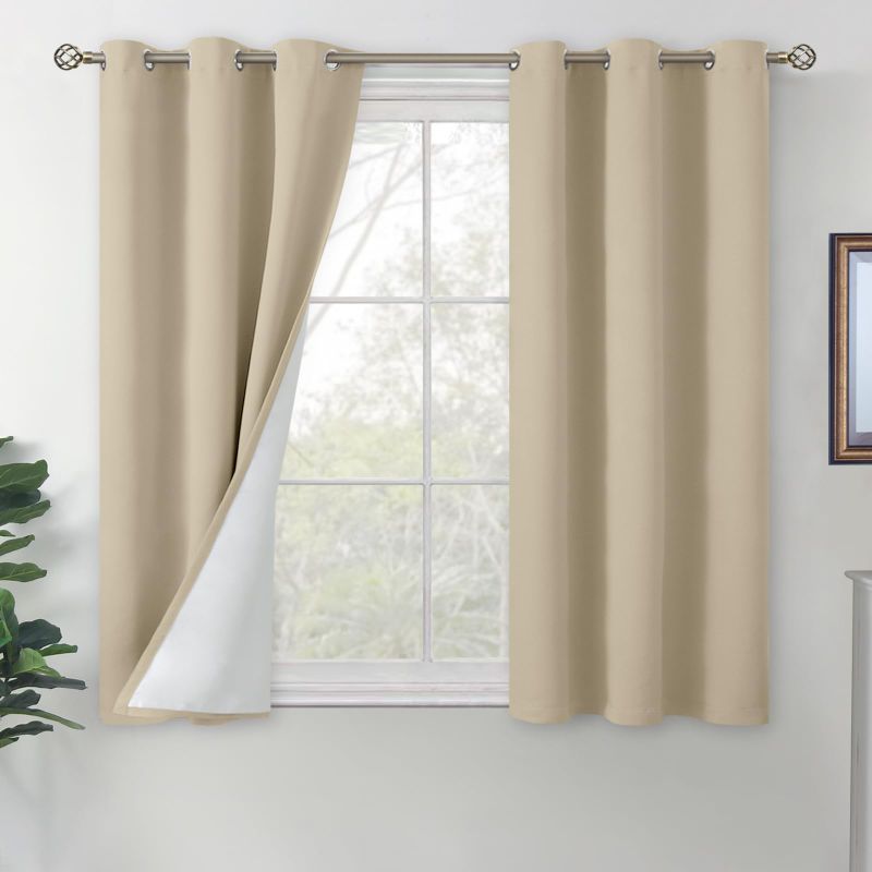 Photo 1 of BGment Biege Short Blackout Curtains for Nursery 2 Panels Set,  54 Inch Length, Each Small Curtains 42 Inch Wide