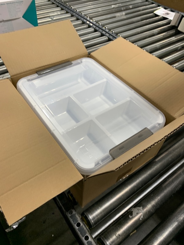 Photo 1 of Citylife 17 QT Plastic Storage Box with Removable Tray Craft Organizers and Storage Clear Storage Container 