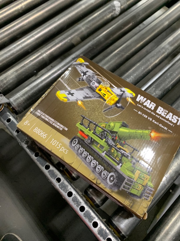 Photo 1 of WW2 Military Toys Building Sets Compatible with Lego, Create a BF109 Plane Fighter Jet & a Karl Giant Mortar Tank, Great WWII Army Airplane Toy for Boys and Kids Age 8-12