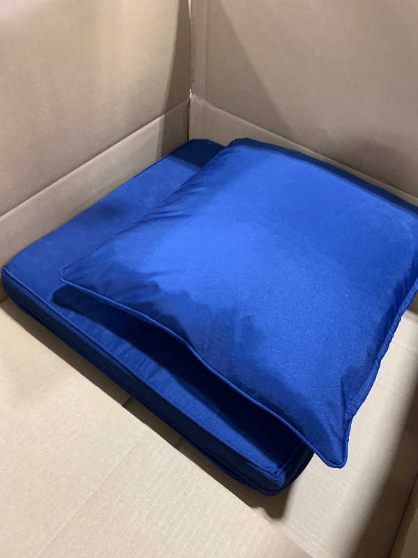 Photo 1 of Comcaver Outdoor Chair Cushions 22x22 Inch, Waterproof Fade Resistant Deep Seat and Backrest Cushion Set for Patio Furniture, Navy, 1 Set