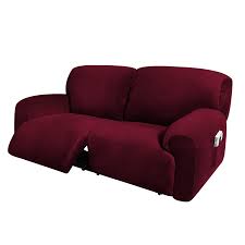 Photo 1 of ULTICOR Extra Wide 75" - 100", Reclining 2 Seater Sofa, Extra Wide Reclining Love Seat Slipcover, 6-Piece Jacquared Fabric, Reclining Sofa Covers, Thick, Soft, Washable (Burgundy - Red)(Style 1)