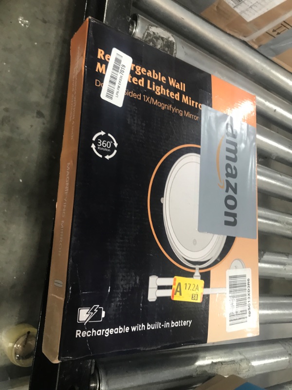 Photo 1 of Rechargeable Wall Mounted Lighted Makeup Vanity Mirror 8 Inch Double Sided 1X 10X Magnifying Bathroom Mirror, 3 Color Lighting, Touch Dimming, Extended Arm 360 Rotation Light up Mirror Antique Bronze