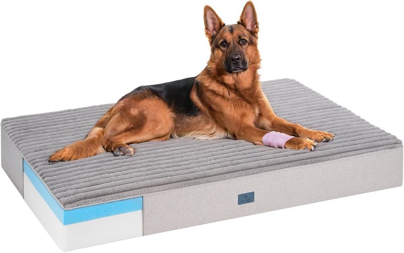 Photo 1 of Veehoo Orthopedic Memory Foam Dog Bed, 7 Inch Thick Extra Large XXL Dog Bed for Senior Dogs with Ultra-Soft Fluffy Surface, Waterproof Liner, Removable Washable Cover and Non-Slip Bottom, 52"x36"x7"