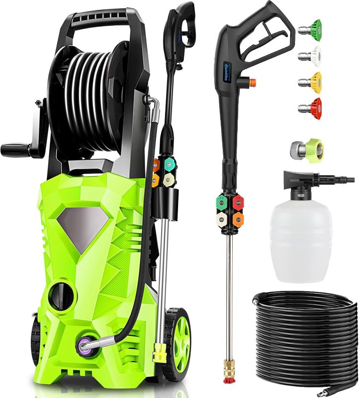 Photo 1 of Electric Pressure Washer 5000 PSI 2.8 GPM High Power Washer with 4 Pressure Nozzle and Foam Cannon, powerwashers for Home, Car Washing, Fence Cleaning,...
