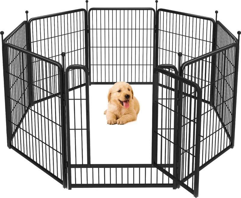Photo 1 of FXW Rollick Indoor & Outdoor Dog Playpen, Black, 32-in, 8-panel