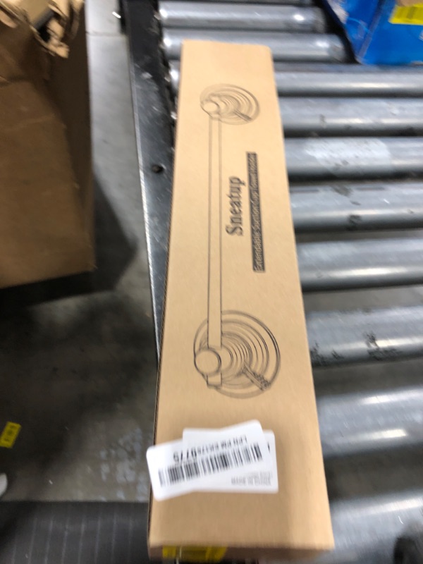 Photo 1 of Sneatup Suction Cup Extendable 17-29" Stainless Steel Towel Bar (Matte Black)