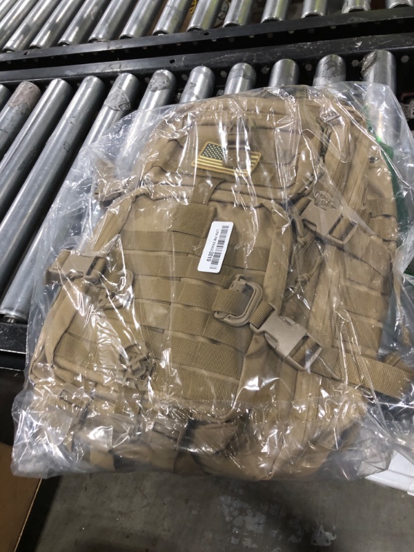 Photo 1 of Hannibal Tactical MOLLE Assault Pack, Tactical Backpack Military Army Camping Rucksack, 3-Day Pack Trip w/USA Flag Patch, D-Rings, Coyote