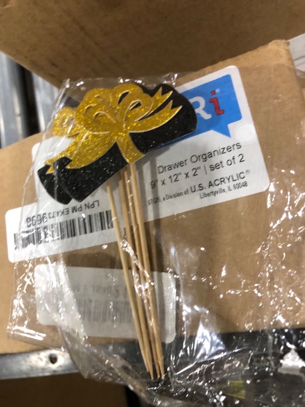Photo 1 of Zonon 16 Pieces Glitter Diploma Cupcake Toppers 2.5 Inch Graduation Cupcake Picks Congrats Grad Double Sided Sticks Class of High School College Supplies for Boys Girls, Glitter Gold