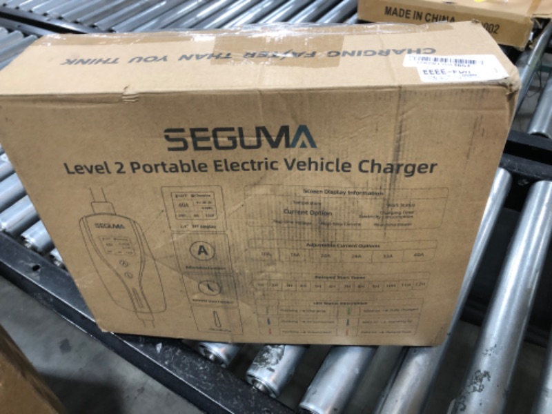 Photo 1 of SEGUMA Level 2 EV Charger, 40Amp Electric Car Chargers Portable EV Charger 25FT Cable with NEMA 14-50 Plug, Adjustable Current, Timing Delay Electric Vehicle Chargers for J1772 BEVs/PHEVs 240V 9.6kW