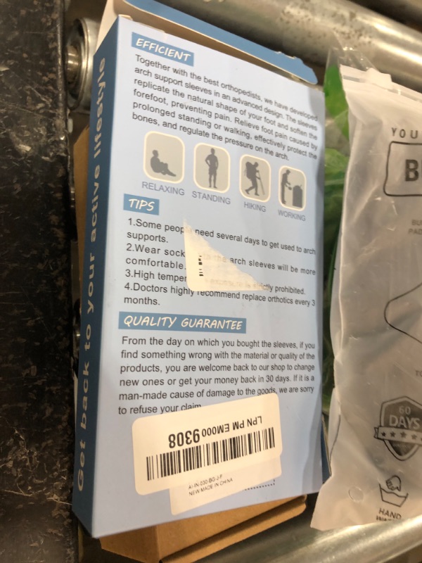 Photo 1 of Ailaka 2 Pairs Compression Arch Support Sleeves, Cushioned Arch Support Braces Gel Pads for Flat Foot Pain Relief Plantar Fasciitis Heel Spurs