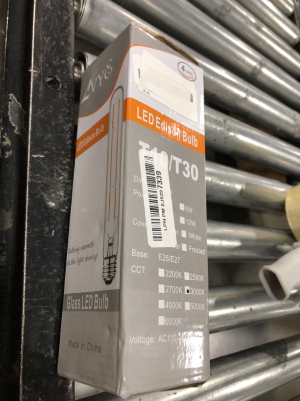 Photo 1 of E26 LED Tubular Bulbs,Soft White 3000K,T10 Dimmable LED Bulb,8.9in Tube Edison Light Bulbs 4W Dimmable Tube Vintage Led Bulbs 40 Watt Equivalent,E26 Medium Base Lamp (4-Pack)