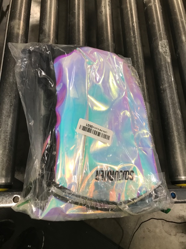 Photo 1 of SOJOURNER Hydration Pack Backpack - 2L Water Bladder Included for Festivals, Raves, Hiking, Biking, Climbing, Running and More (Iridescent - Blue)