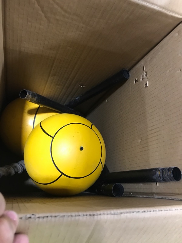 Photo 1 of 10 ft Tetherball Set with 2 Balls, Portable Replacement Tetherball Ball and Rope and Pole Tether Ball Equipment Adjustable Tether Ball Pole Game for Adult Dog Outdoor Backyard Beach(Yellow,Classic)