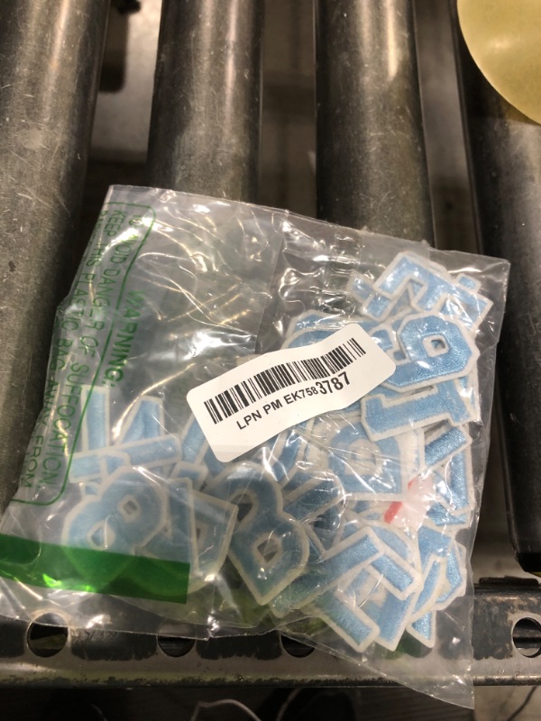 Photo 1 of 72 Pcs Iron on Letters for Fabric, Alphabet Embroidered Patch A-Z, Number Patch 0-9, Iron on Letters and Numbers for Clothes, Hat, Jeans(Light Blue)