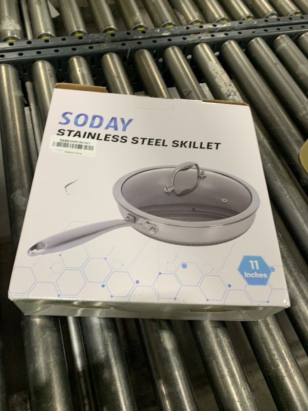 Photo 1 of 10.5 inch Frying Pan Nonstick with Lid, 2.5 Qt Deep Non Stick Stainless Steel Sauté Pan Skillet, Dishwasher and Oven Safe, Compatible with All Cooktops