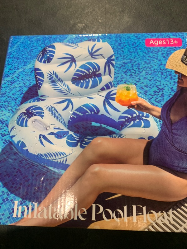 Photo 1 of [2025 New Model] Pool Floats - Inflatable Pool Floats with Cup Holders,Unibody Pool Lounger Float with Handle?Ideal Pool Toys for Pools,Beach,Lakes, Rivers,Water Party 2025 Beach Vacation Essentials