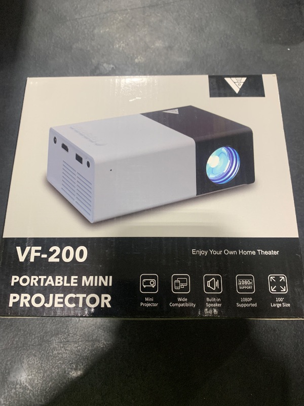 Photo 1 of KHQ Mini Projector with Wifi Portable Projector Support 1080P 170" Mini HD Movie Projector, Outdoor Projector Compatible with Phone/ Tablet/ Laptop/ TV Stick/ PS4/ HDMI/USB - Black White