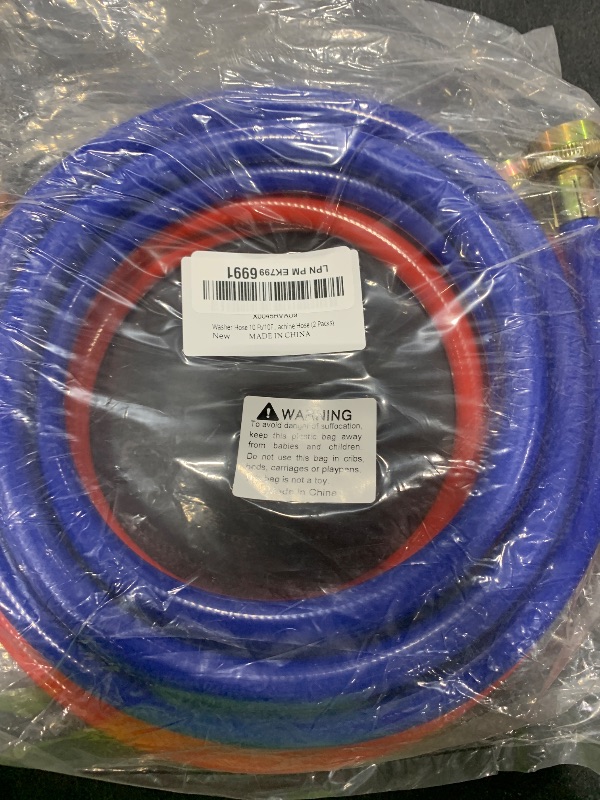 Photo 1 of Washer Hose 10 Ft/10FT Rubber Washing Machine Hoses,Washer and Dryer Hose 3/4 Connection Supply Lines for Hot and Cold Water Washer Hoses-by MIFLUS,Universal Washing Machine Hose (2 Packs)