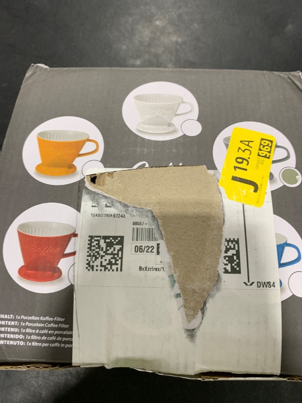 Photo 1 of Creano XXL Porcelain Coffee Dripper Stone Grey - Ceramic Cone Brewer - Pour Over Coffee Maker - Filter Size 4 - huge and heavy quality 800gr/28oz - 6 Colours availeble