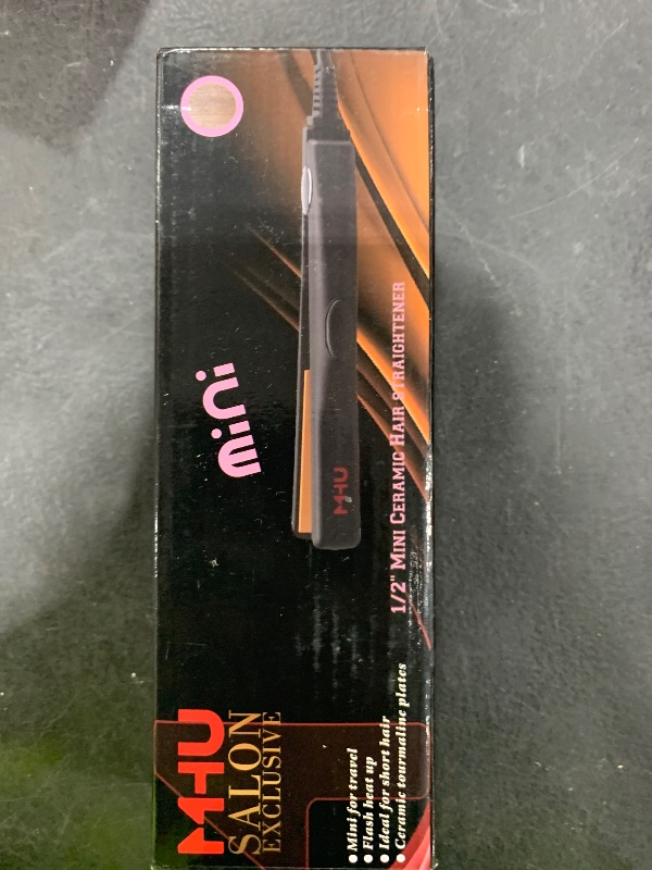 Photo 1 of 1/2 Inch Mini Hair Straightener for Short Hair/Curls Bangs, Ceramic Tourmaline Plate Small Flat Iron, Lightweight Portable Travel Straightening Iron