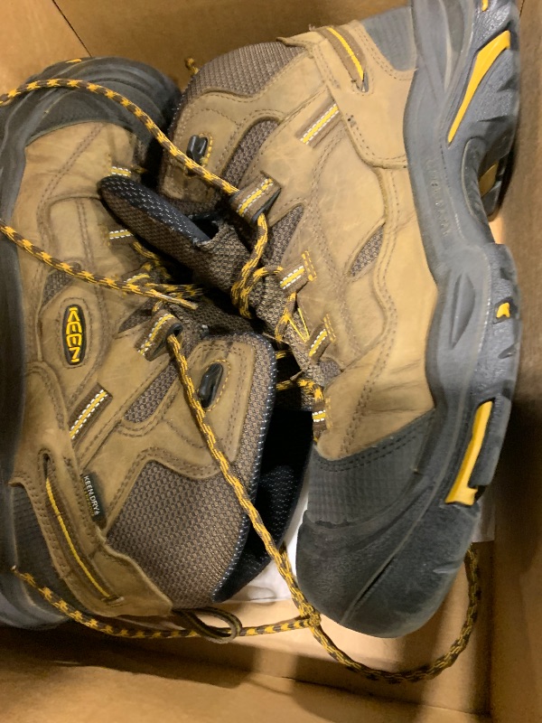 Photo 1 of KEEN Utility Men's Braddock Mid Steel Toe Waterproof Work Shoe, Cascade Brown/Tawny Olive, 13 Wide US