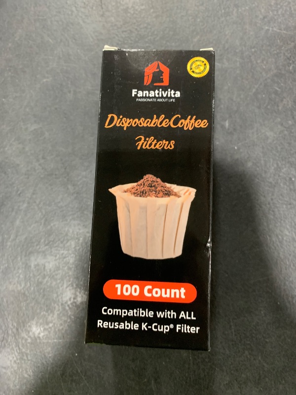 Photo 1 of 100 Count Fanativita K Cup Coffee Filters Disposable for Keurig Single Cup, Compatible with All Reusable K Cups (Unbleached)