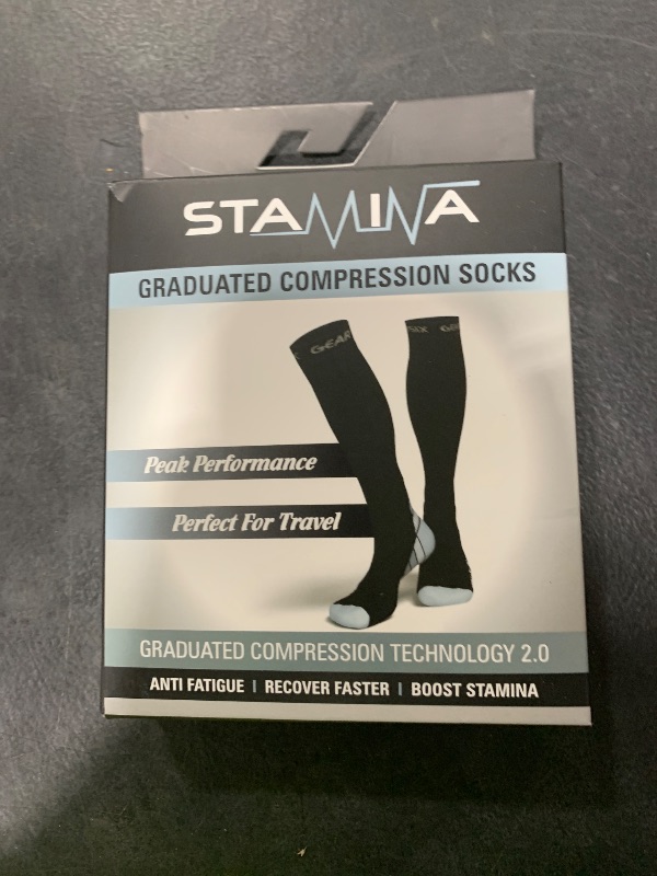 Photo 1 of Physix Gear Compression Socks for Men & Women 20-30 mmhg, Best Graduated Athletic Fit for Running Nurses Shin Splints Flight Travel & Maternity Pregnancy -Boost Stamina Circulation & Recovery GRY LXL