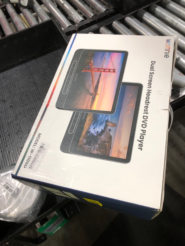 Photo 1 of WONNIE 12" Dual Car DVD Players Portable DVD Players for Car Headrest Play a Same or Two Different Movies with 5-Hour Rechargeable Battery, Mounting Brackets, All Region, Support USB/Sync TV