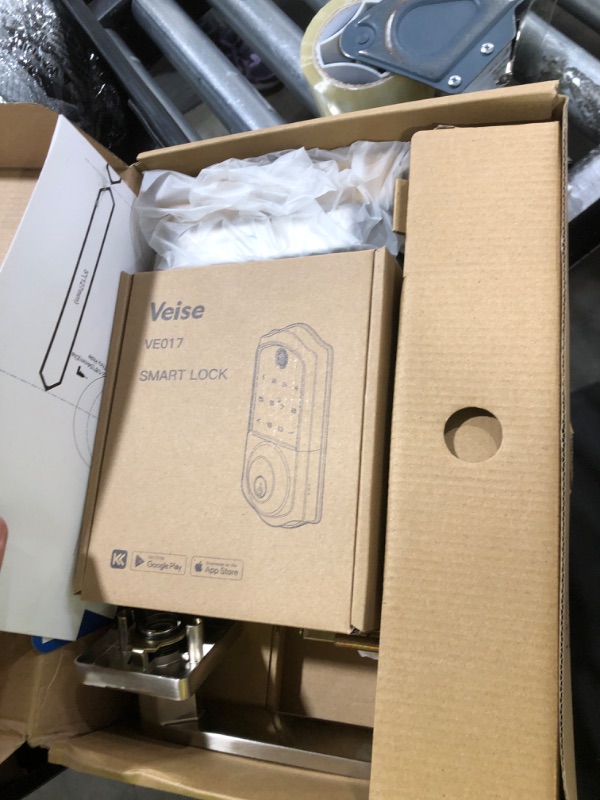 Photo 1 of Veise VE017-H Fingerprint Smart Front Door Lock Set, App Control, Keyless Entry Deadbolt with Handle, Smart Deadbolt, Emergency Power Port, Touchscreen Keypad, Auto Lock, Easy Install, Satin Nickel