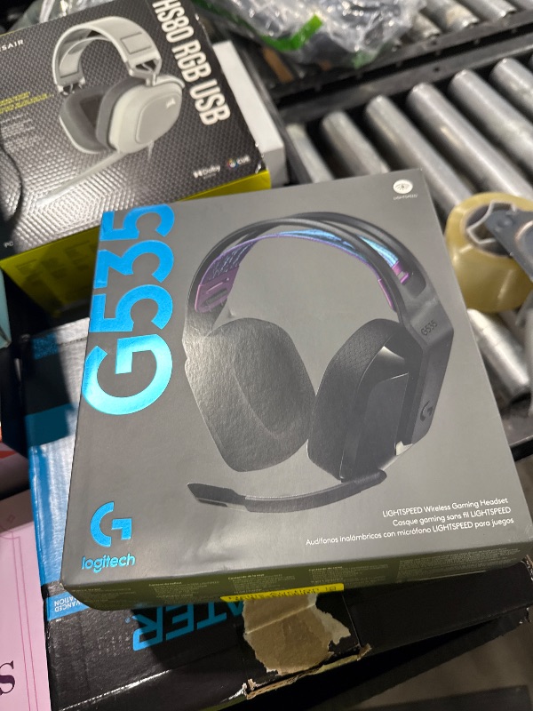 Photo 1 of Logitech G535 Lightspeed Wireless Gaming Headset - Lightweight on-ear headphones, flip to mute mic, stereo, compatible with PC, PS4, PS5, USB rechargeable - Black