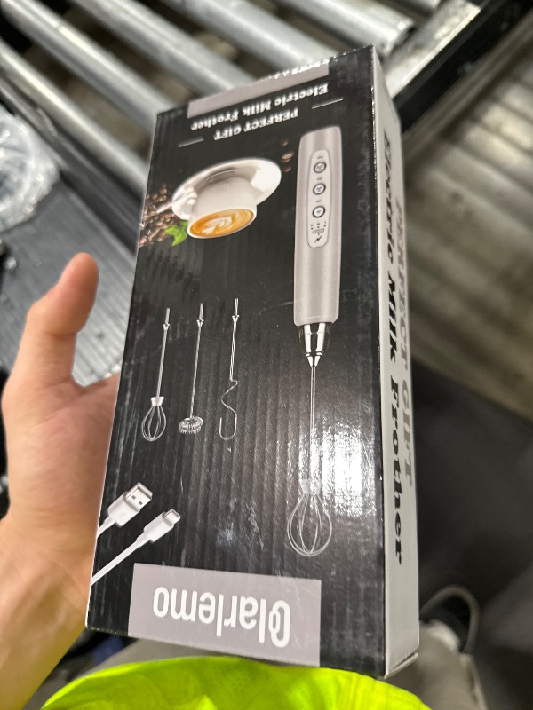 Photo 1 of Colarlemo Milk Frother Handheld Rechargeable, Frother Wand Drink Mixer Electric Whisk for Coffee, Detachable With 3 Stainless Whisks, Hand Mixer for Lattes, Cappuccino, Matcha, Egg, No Stand, Silver