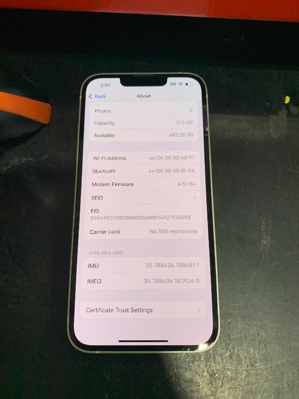 Photo 1 of Apple iPhone 13, 512GB, Starlight - Unlocked (Renewed)