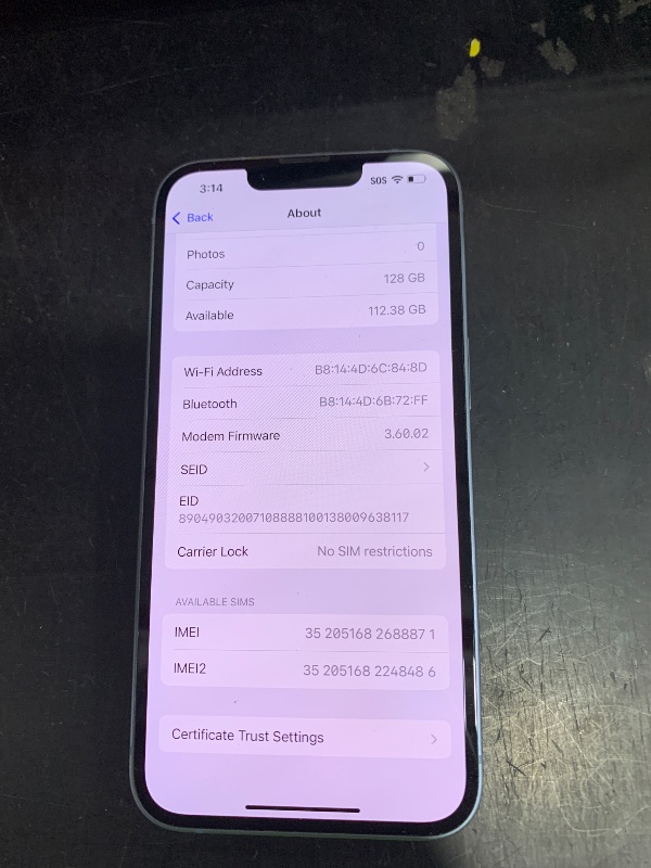 Photo 1 of Apple iPhone 14, 128GB, Blue - Unlocked (Renewed Premium)