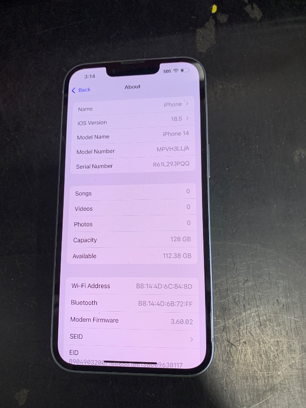 Photo 1 of Apple iPhone 14, 128GB, Blue - Unlocked (Renewed Premium)