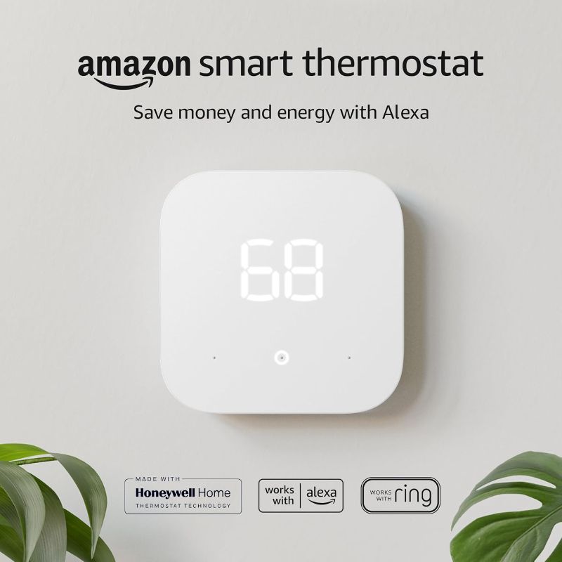 Photo 1 of Amazon Smart Thermostat – Save money and energy - Works with Alexa and Ring - C-wire required
