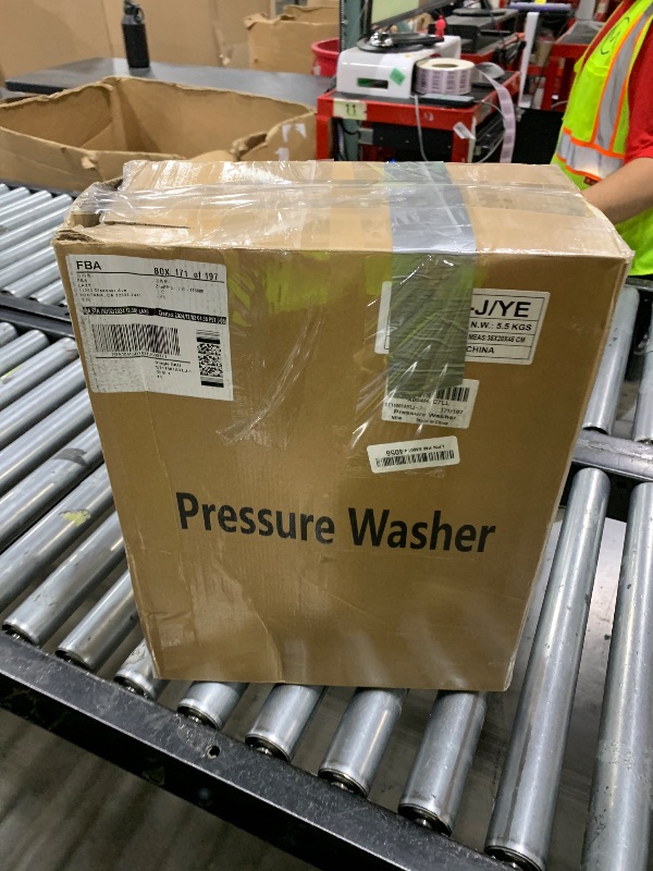 Photo 1 of Electric Pressure Washer 4800PSI-Max 3.0GPM Pressure Washer with 4 Nozzles, 25FT Hose, Soap Tank, Ideal for Car, Driveway, Patio, Pool Yellow